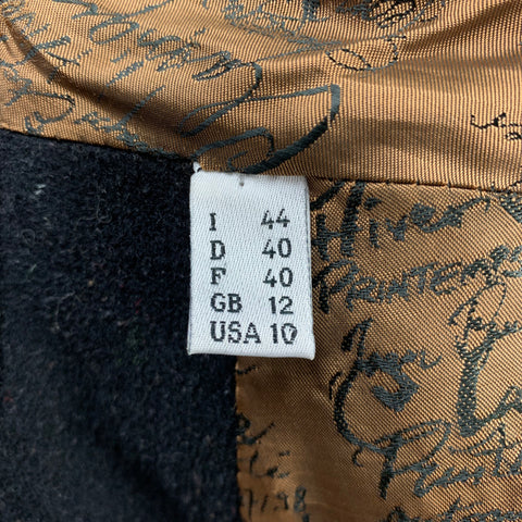 JEAN PAUL GAULTIER CLASSIQUE Taille 10 Manteau ouvert en laine noire mélangée