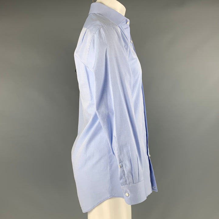 RALPH LAUREN Size M Blue Textured Cotton Long Sleeve Shirt