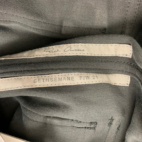 RICK OWENS Gethsemane FW 21 Size 34 Black Leather Mastodon Cargo Pants