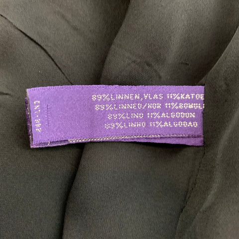 RALPH LAUREN Collection Size 10 Black Woven Linen / Cotton Dress
