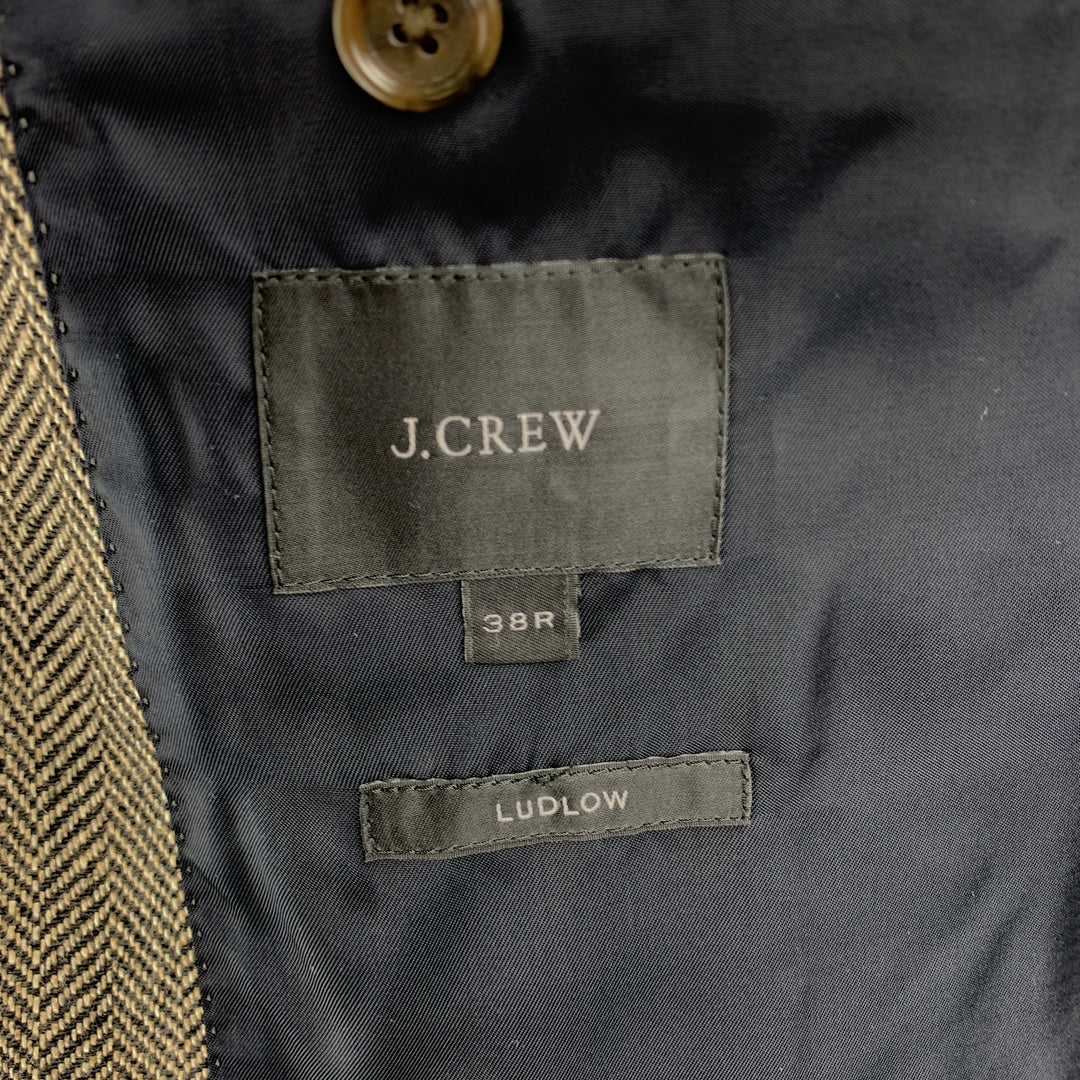 J CREW 38 R Black & Gold Herringbone Linen Ludlow Sport Coat