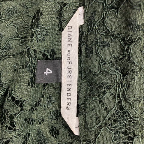 DIANE VON FURSTENBERG Size 4 Dark Green Polyamide Blend Long Sleeve Dress