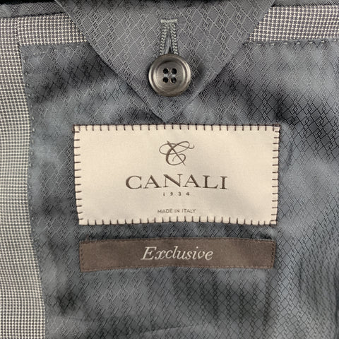CANALI Size 38 Gray Nailhead Virgin Wool Notch Lapel Suit