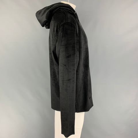 RtA Size XL Black Ribbed Polyester Hooded Jacket