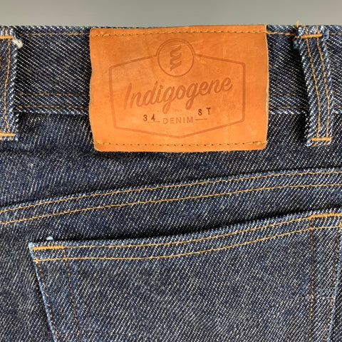 INDIGOGENE Size 34 Navy Contrast Stitch Denim Jeans