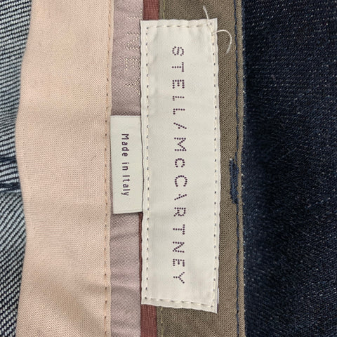 STELLA McCARTNEY Size 27 Blue Multi-Color Cotton Fitted Casual Pants