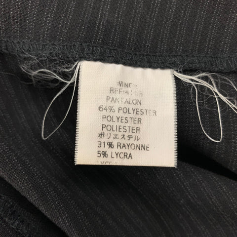 COP. COPINE Size 4 Black Polyester Blend Pinstripe Wide Leg Casual Pants