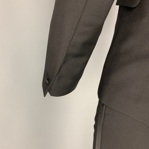 GIVENCHY Size 36 Black Mohair Wool Tuxedo 2 Piece Suit