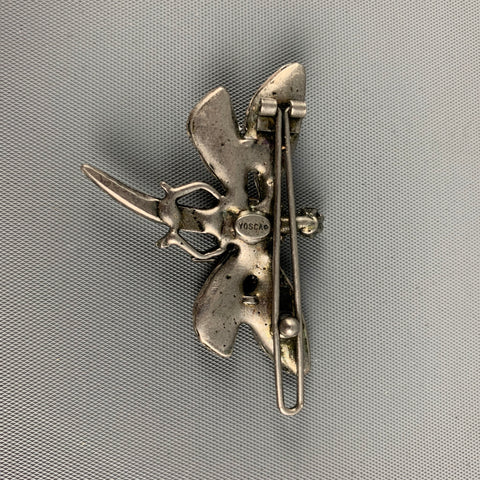 YOSCA Silver Yellow Rhinestones Dragonfly Hair Clip