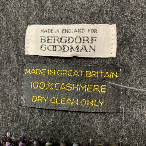 BERGDORF GOODMAN Grey Purple & Black Paisley Cashmere Silk Scarves