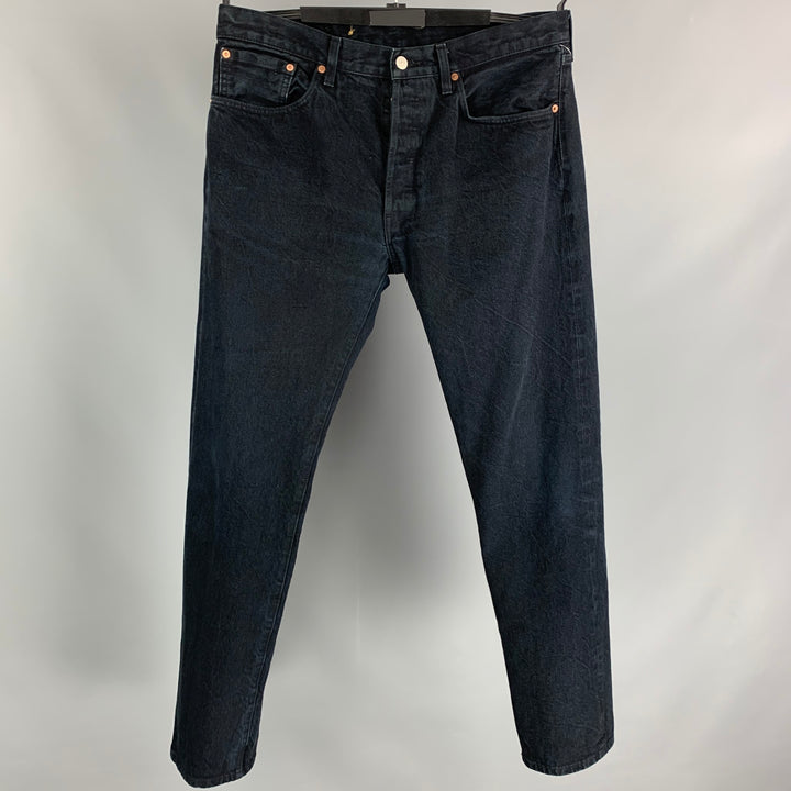 LEVI'S Size 34 Navy Straight cut Denim Jeans