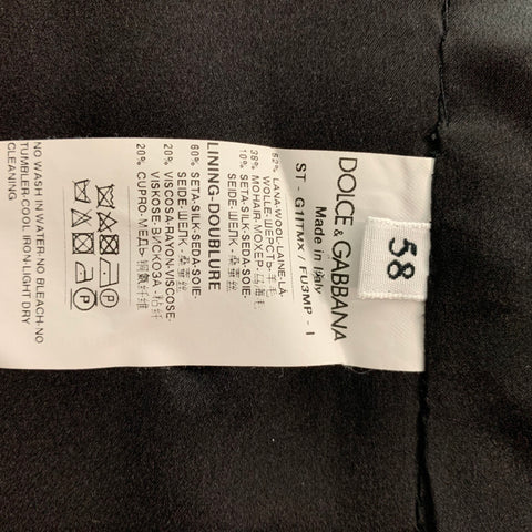DOLCE &amp; GABBANA Talla 48 Chaleco con botones de seda y mohair de lana lisa