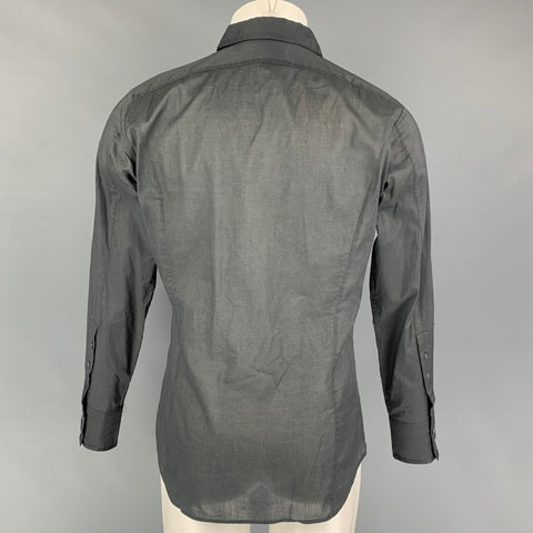 DIESEL Size S Charcoal Cotton Button Up Long Sleeve Shirt