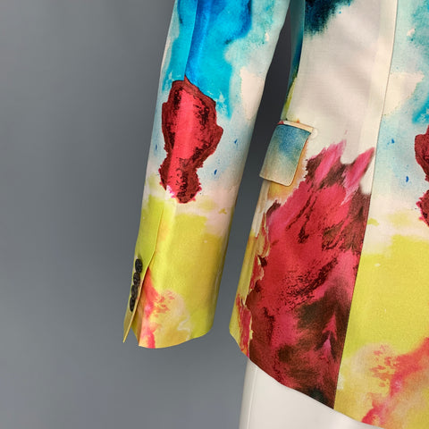 ALEXANDER MCQUEEN SS 20 Size 38 Multi-Color Print Wool Silk Sport Coat