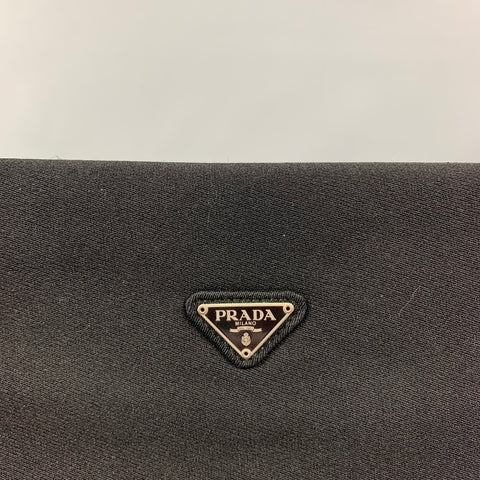 PRADA Black Fabric Acetate Chain Shoulder Bag Handbag