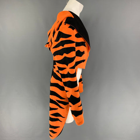 JEREMY SCOTT x ADIDAS Size L Orange Black Tiger Cotton Tailcoat Jacket