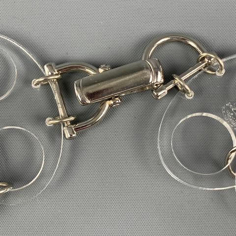 PACO RABANNE Clear Silver Link Lucite Ring Necklace Belt