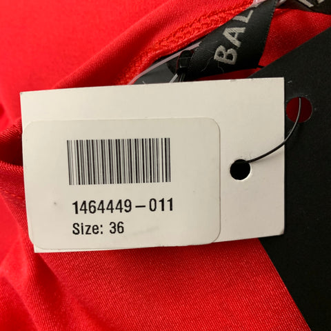BALENCIAGA Size 4 Red Polyamide Eastane Draped Long Sleeve Gown