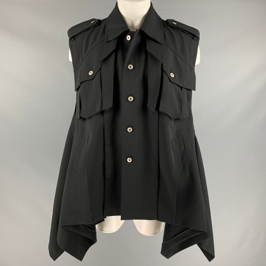 FENG CHEN WANG Size M Black Polyester Asymmetrical Vest – Sui Generis  Designer Consignment