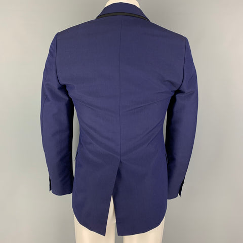 ALEXANDER MCQUEEN Size 34 Purple Black Wool Mohair Sport Coat