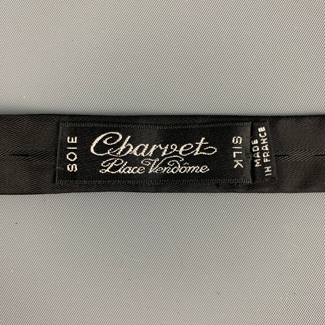CHARVET Black Silk Satin Bow Tie