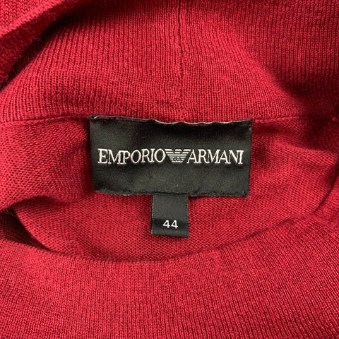 EMPORIO ARMANI Size 8 Burgundy Silk Blend Knitted Shift Dress