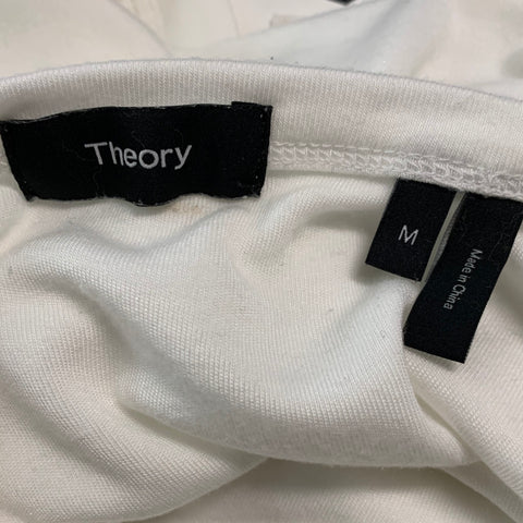 THEORY Size M White Tencel Jersey T-shirt