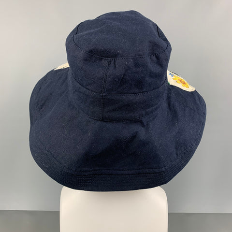 RESPOKE Size One Size Navy Multi-Color Aplique Canvas Hats
