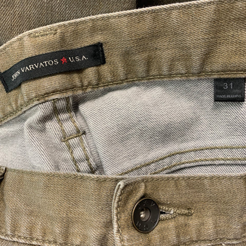 JOHN VARVATOS * U.S.A. Size 31 Green Cotton Blend Jeans