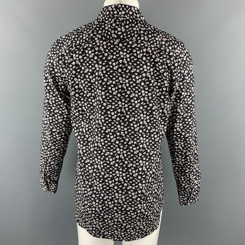 PAUL SMITH The Westbound Size S Black & White Floral Cotton Button Up Long Sleeve Shirt