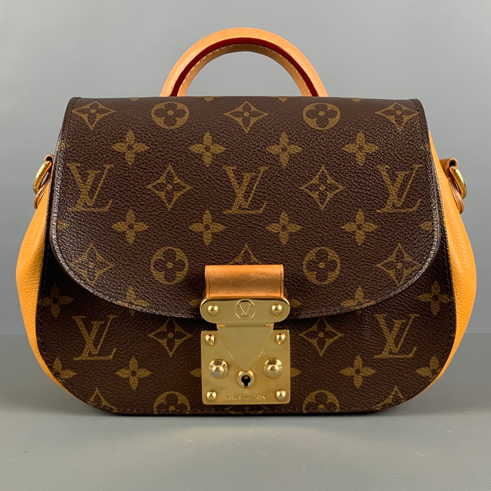 LOUIS VUITTON Bolso cruzado de cuero con monograma marrón beige