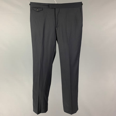 JOHN VARVATOS Size 32 Navy Wool Zip Fly Dress Pants