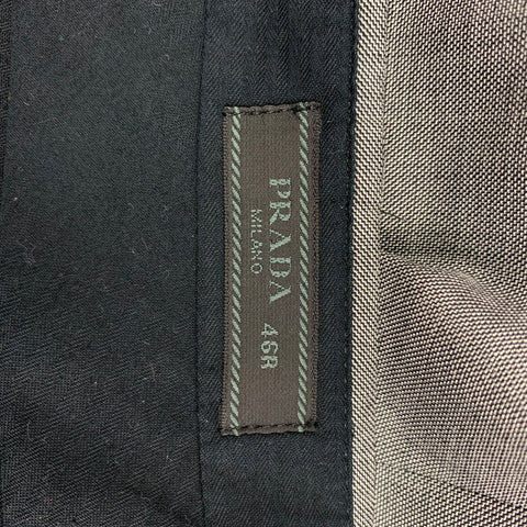 PRADA Taille 36 Costume à revers cranté en laine et soie gris clair