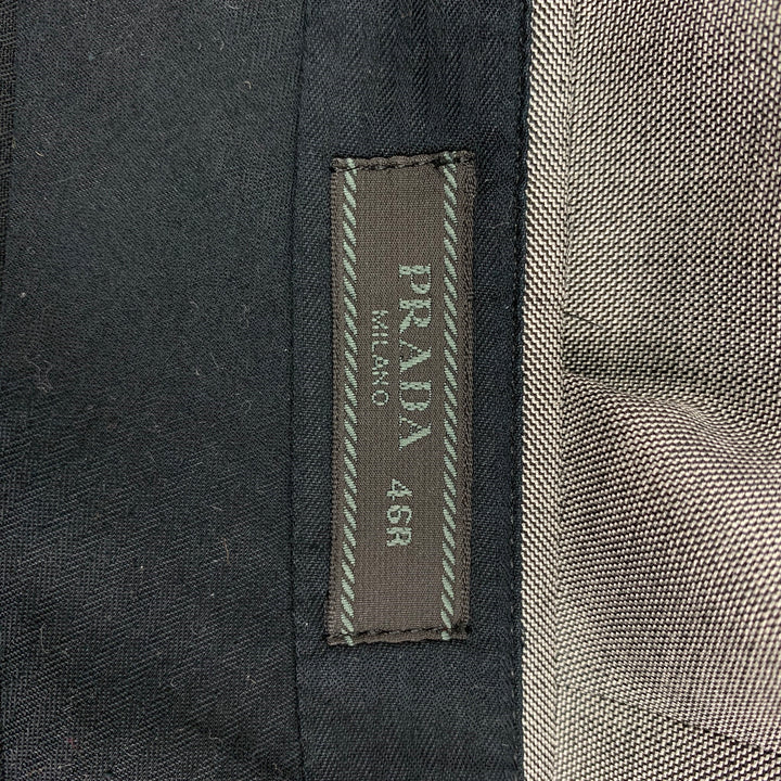 PRADA Taille 36 Costume à revers cranté en laine et soie gris clair