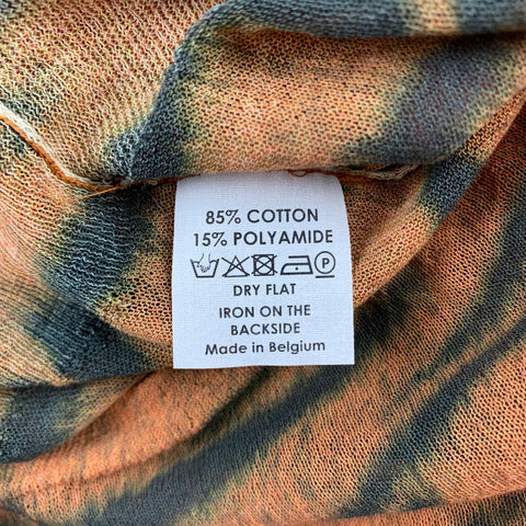 DRIES VAN NOTEN S/S 20 Size L Orange & Black Animal Print Cotton / Polyamide Pullover