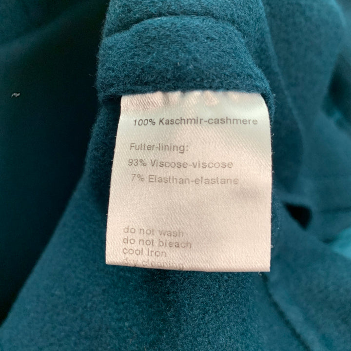 AKRIS Size 4 Blue Teal Cashmere Eye and Hook Jacket Blazer