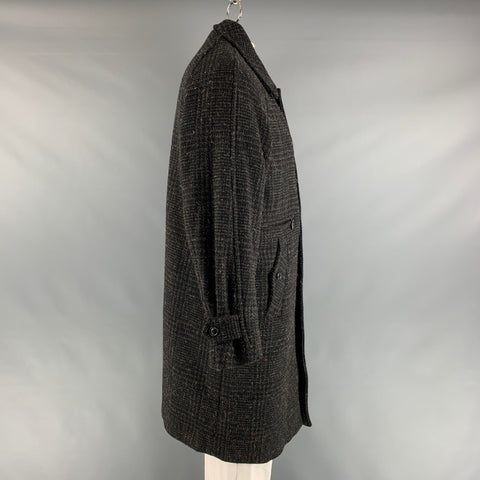 NEEDLES Size L Black Grey Textured Wool Nylon Coat