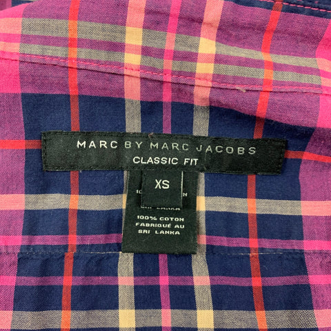 MARC by MARC JACOBS Size XS Pink Plaid Cotton Button Down Classic Fit Long Sleeve Shirt