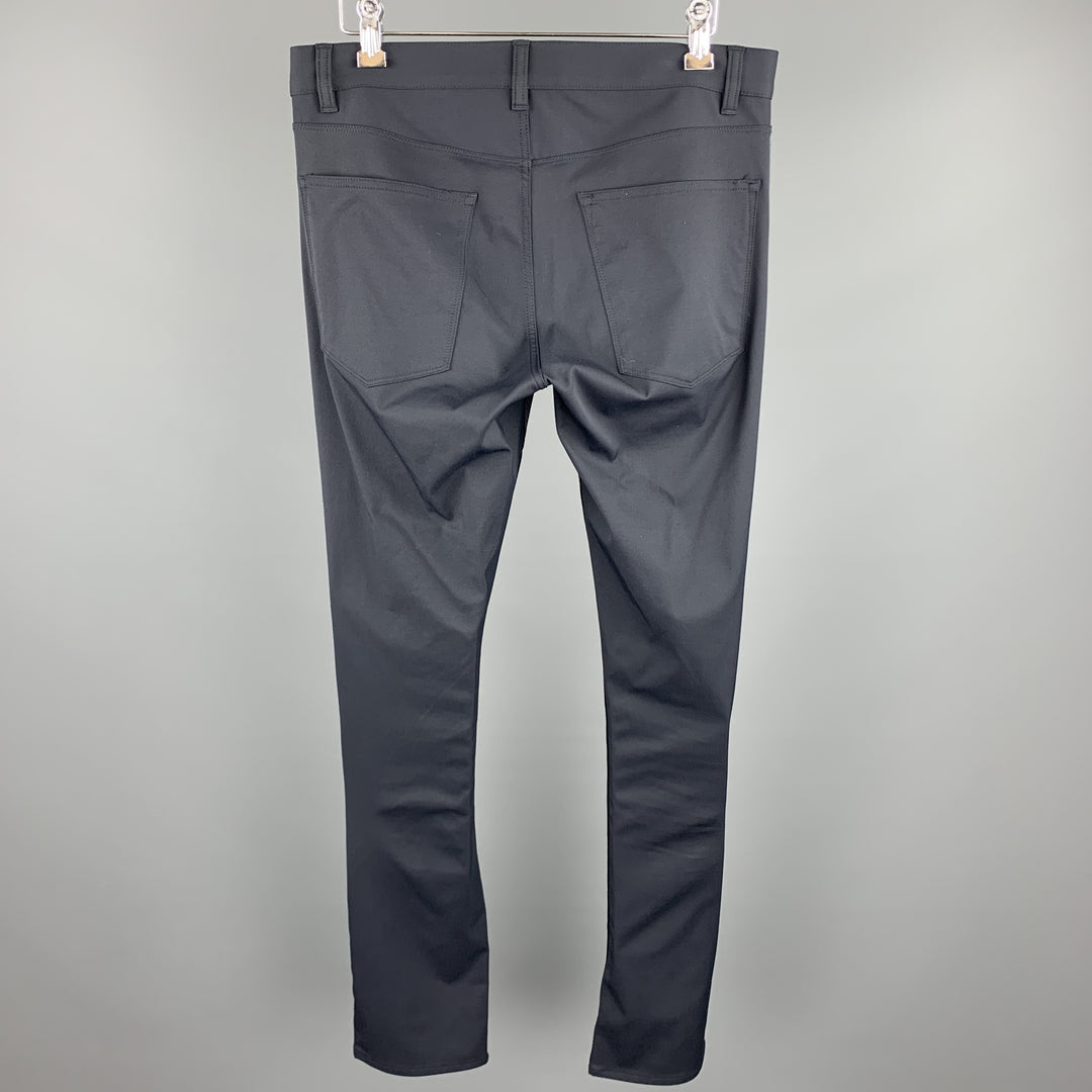 THEORY Taille 30 Pantalon décontracté en polyamide bleu marine avec braguette zippée