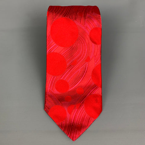 PAUL SMITH Red Abstract Silk Tie