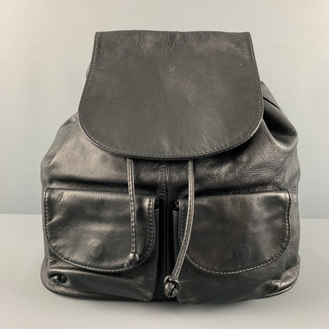 LAVORAZIONE ARTIGIANA Black Leather Backpack Handbag