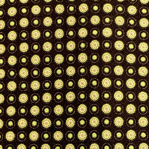 ERMENEGILDO ZEGNA Brown Green Dots Silk Satin Tie
