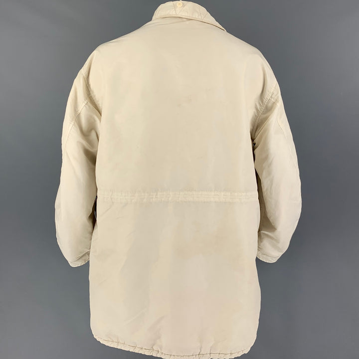 VISVIM Taille S Manteau Valdez Khampa asymétrique en nylon blanc cassé