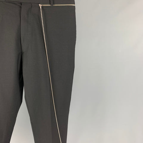 CMMN SWND Size 30 Black Wool Zip Fly Dress Pants