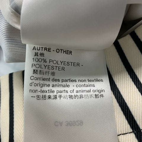 LOUIS VUITTON Size 2 Cream Black Polyester Stripe High Waisted Dress Pants