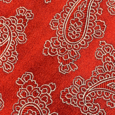 ETRO Red White Paisley Silk Jacquard Tie