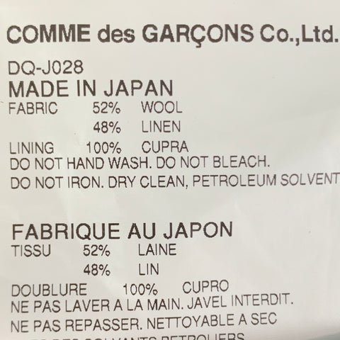 COMME des GARCONS Chest Size S Grey Charcoal Stripe Wool / Linen Sport Coat