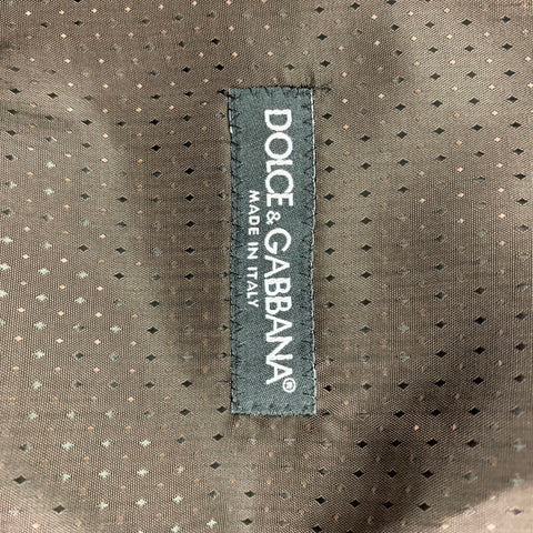 DOLCE & GABBANA Size 36 Regular Brown Geometric Polyester Silk Blend 3 Piece Suit