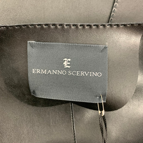 ERMANNO SCERVINO Size 2 Black Polyamide Faux Leather Jacket