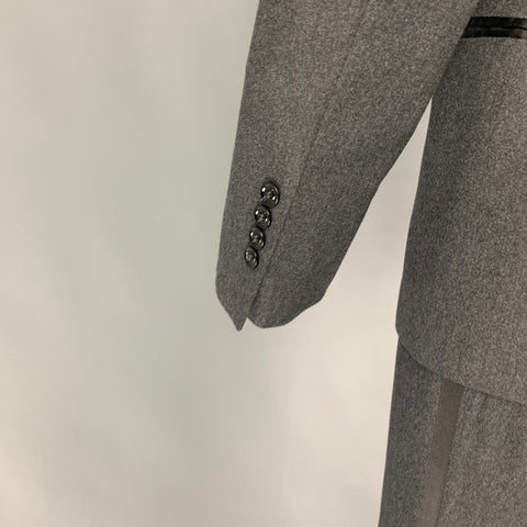 BRUNELLO CUCINELLI Size 38 Gray Black Wool Blend Tuxedo Suit
